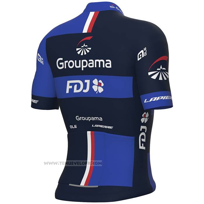 2023 Maillot Cyclisme Groupama-FDJ Bleu Manches Courtes et Cuissard